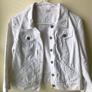 Ann Taylor Loft White Denim Jacket